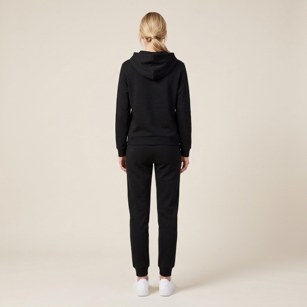 Tuta con zip e cappuccio con interno animalier